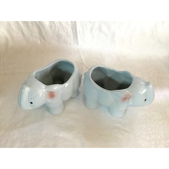Pair of Ceramic Baby Elephant Planters - Picture 9 of 12